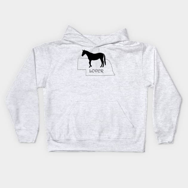 Nebraska Horse Lover Gift Kids Hoodie by Prairie Ridge Designs